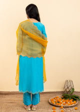 Isla Kurta Set - Pacific Blue