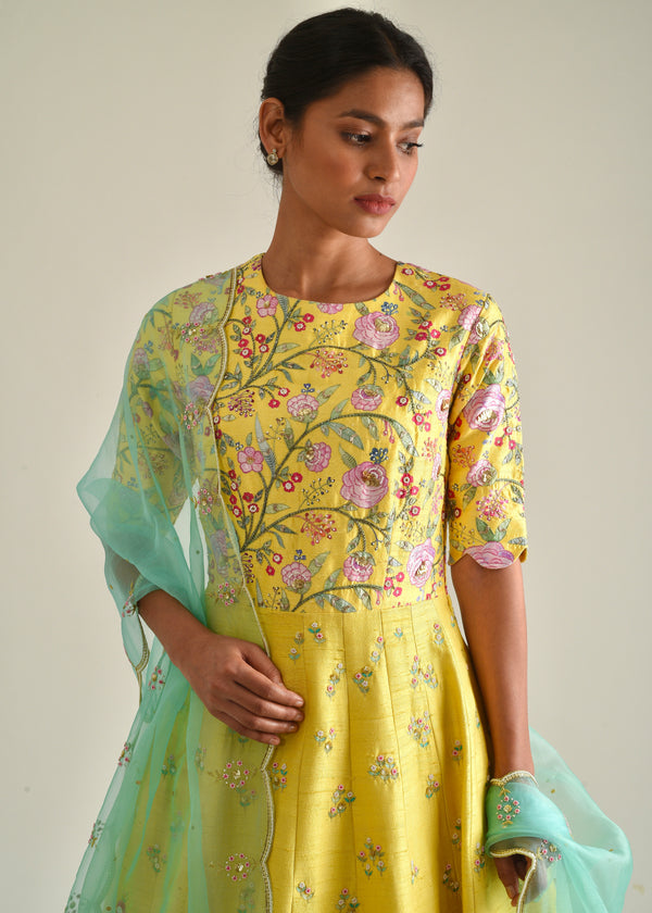 Gulaab Anarkali Set - Yellow