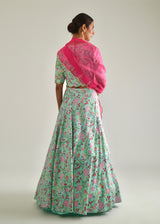 Gulaab Lehenga Set - Mint Green