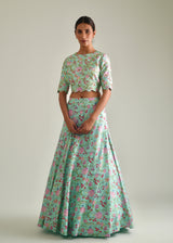 Gulaab Lehenga Set - Mint Green