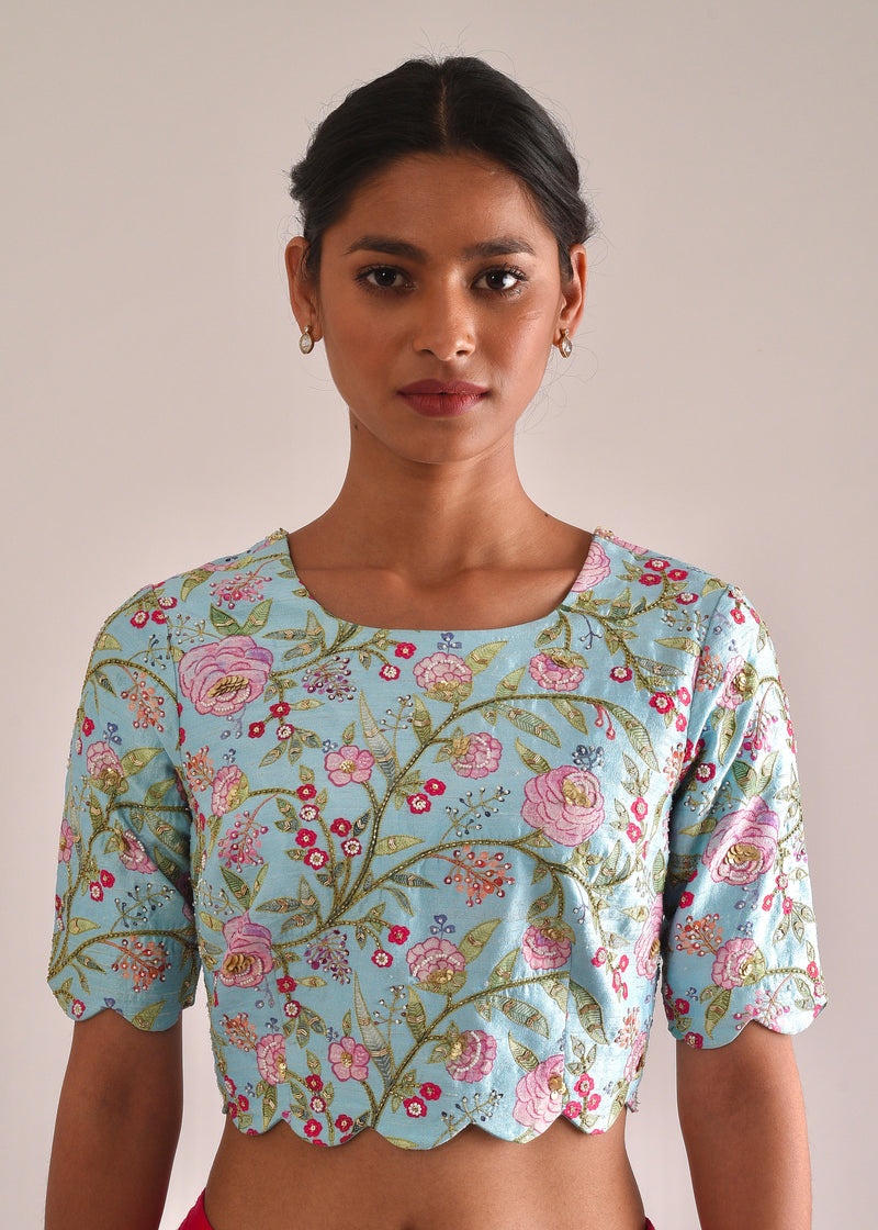 Gulaab Blouse - Aqua Blue