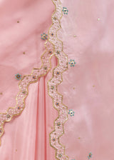 Soha Cutwork Saree Blouse Set - Soft Pink