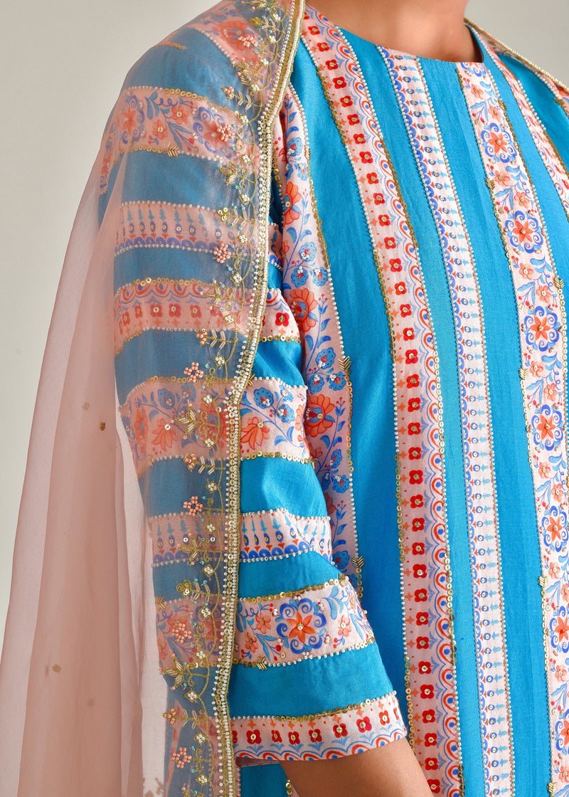 Vali Kurta Set - Blue