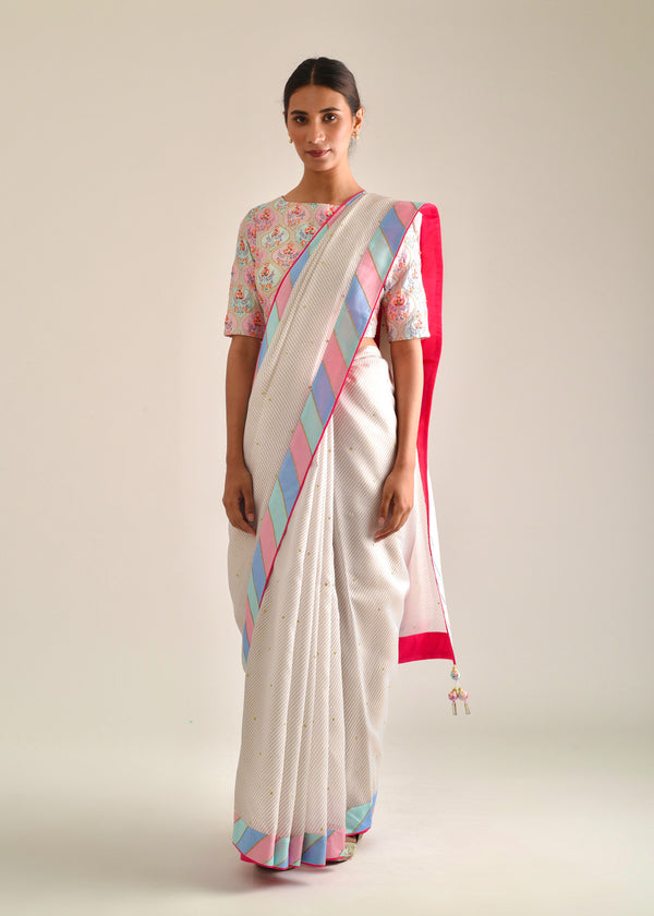 Diagonal Saree - Pastel