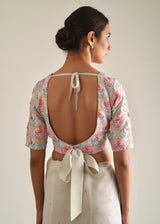 Ogee Blouse - Blue Pink