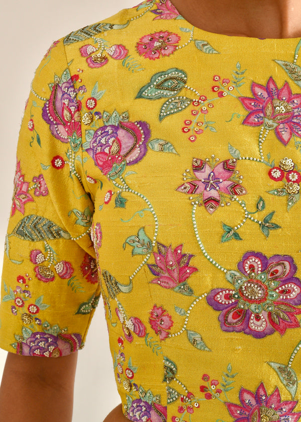 Jacobean Blouse - Mustard Yellow