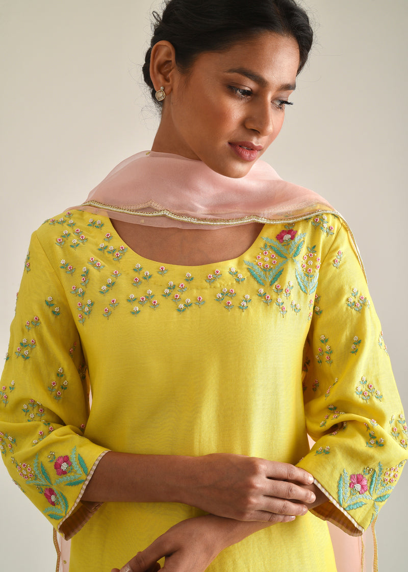 Bageecha Kurta Set - Yellow