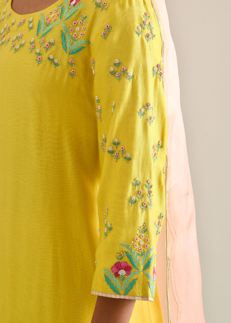Bageecha Kurta Set - Yellow