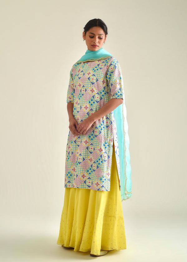 Capri Kurta Lehenga Set - Multi Coloured