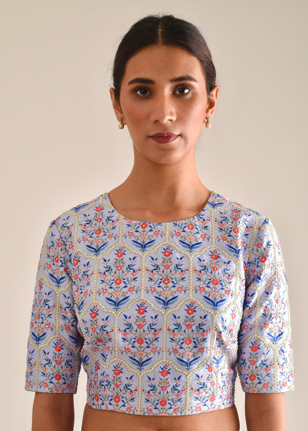 Mughal Blouse - Powder Blue