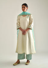 Bageecha Kurta Organza Dupatta Set - Off-White