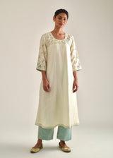 Bageecha Kurta Organza Dupatta Set - Off-White