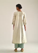 Bageecha Kurta Organza Dupatta Set - Off-White