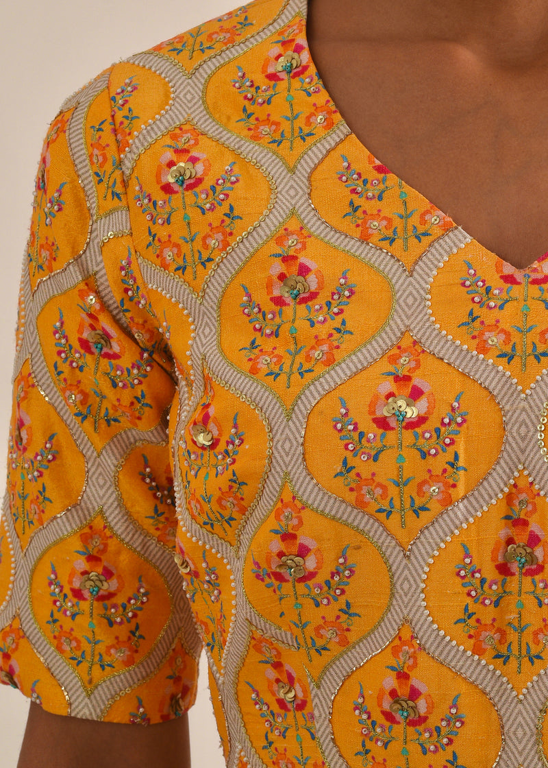 Ogee Blouse - Mango Yellow
