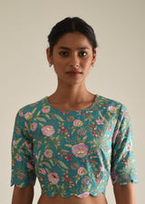 Gulaab Lehenga Set - Teal Blue