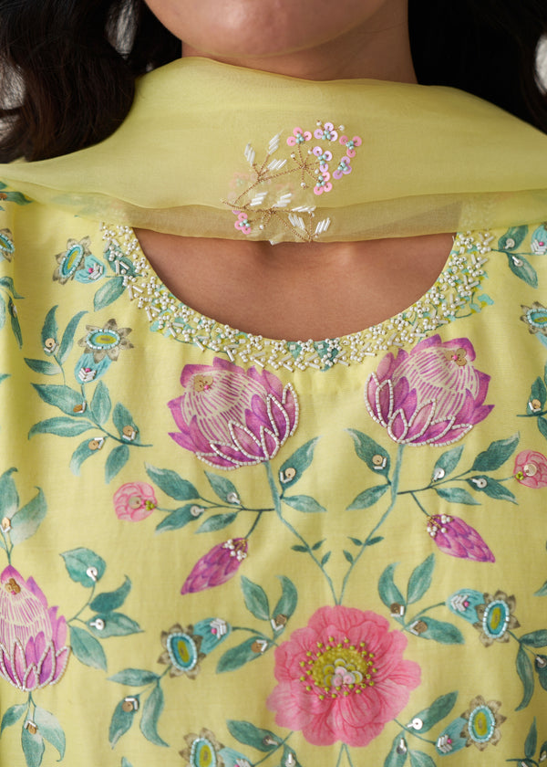 Sia Kurta Set - Buttercup Yellow